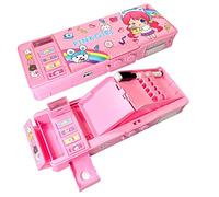 LilyBeauty Trousse à Crayons Multifonction Pop-up pour Filles et garçons, Jolie boîte à stylos de Dessin animé, Papeterie, Taille-Crayon, horaires, Tableau Blanc(Rose)