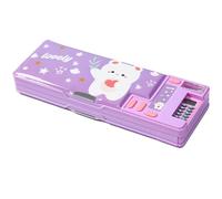 LilyBeauty Trousse multifonction avec calculatrice, taille-crayon et curriculum, plusieurs motifs mignons, convient pour les filles et les garçons, excellent cadeau pour les enfants (violet)