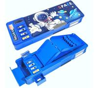 LilyBeauty Trousse multifonction Pop Up boîte à stylos organisateur de papeterie taille-crayon calendrier tableau blanc fournitures scolaires pour enfants Bleu