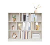 Lilyeriy Bibliothèque au sol - 9 compartiments - 120 x 100 x 23 cm - Moderne avec paroi arrière - Étagère debout pour bureau, salon, chambre d'enfant, bibliothèque stable - Blanc