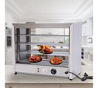 Lilyeriy Vitrine de maintien au chaud, 800 W, comptoir chaud commercial, 4 étages, chauffe-plats, thermostat 30-85 °C, restaurant, cantines, boulangeries (4 niveaux)