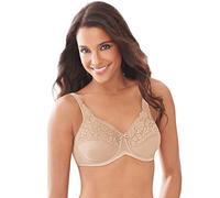 Lilyette Bali Minimizer Underwire with Lace Trim, Microfiber Full Coverage Bra Soutien-Gorge minimisant, 1,3 cm Environ, Paris Nude, 38DD Femme