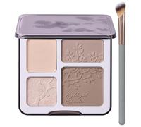 Lilyloria Palette contour Lift pour façonner la poudre pressée brillante, finition mate longue durée, lisse, pour une peau chaude avec des nuances miroir lumineuses 02