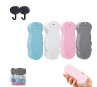 Lilyrhyme Lot de 4 éponges de bain magiques 3D super douces pour le corps, éponges exfoliantes réutilisables pour enlever les peaux mortes pour adultes et enfants