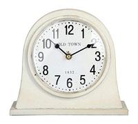 Lily's Home Horloge de cheminée d'inspiration Vintage, alimentée par Piles avec Mouvement à Quartz, Convient pour décoration Victorienne ou Antique. Ivoire