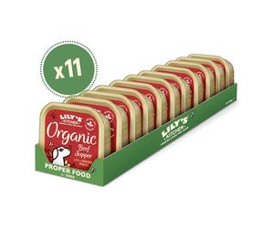 Lily's Kitchen Barquettes de nourriture humide pour chiens adultes au bœuf biologique et aux ingrédients naturels, 11 x 150 g