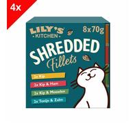 Lily's Kitchen Effilochés en bouillon Recettes sans céréales pour chat - Mulitpack 8x70g (Lot de 4)