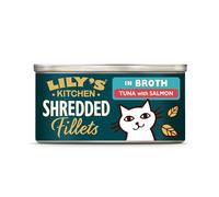 Lily's Kitchen Fabriqué à partir d'ingrédients naturels Filet pour Chats Adultes avec Thon et Saumon 24 x 70 g
