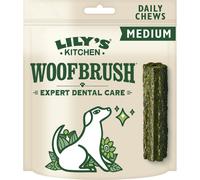Lily's Kitchen Woofbrush Bâtonnets dentaires à mâcher naturels pour chiens adultes, multipack - Moyen chien (1 Paquet de 7 Croquettes - 28g)