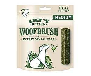 Lily's Kitchen Woofbrush Bâtonnets dentaires à mâcher naturels pour chiens adultes, multipack - Moyen chien (1 Paquet de 7 Croquettes - 28g)