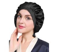 LilySilk Bonnet de Nuit en Soie pour Femme Bonnet Chapeau Bonnet De Sommeil Coiffure Soin Cheveux 19 Momme Noir