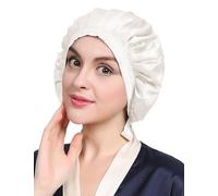 LilySilk Bonnet de Nuit en Soie pour Femme Bonnet Chapeau Bonnet De Sommeil Coiffure Soin Cheveux 19 Momme Ivoire
