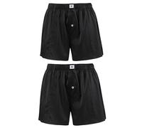 LilySilk Caleçon en Soie Homme 2 Pièces Ceinture Élastique Fermeture Boutonnée Uni 19 Momme M Noir