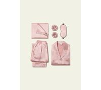 LILYSILK Ensemble Cadeau Nuit Bliss Rose Pastel XS Soie Charmeuse Pyjama, Masque, Chouchous, Taie d'Oreiller Douceur Luxueuse