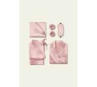 LILYSILK Ensemble Cadeau Soie Rosy Pink L - Pyjama, Taie d'Oreiller 22 Mommes, Masque & Chouchous