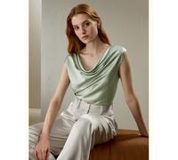 LILYSILK Haut Soie Femme Sans Manches Pure Soie Vêtements Pour Petites Personnes Les Essentiels De La Garde-Robe Vert Aqua Petite 40