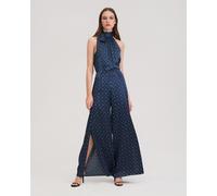 LILYSILK Pantalon En Soie Imprimée Ginkgo FR Diamants blancs en bleu 42-44