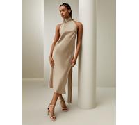 LILYSILK Robe En Soie Longue Bronze Ouvrir En Arrière, Coupe Régulière 100% Soie Naturelle Doux Pour La Peau Et Respirant 38