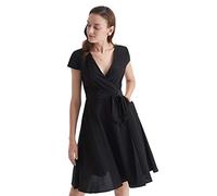 LilySilk Robe Rétro pour Femme Robe Vintage Robe Portefeuille Col V 16MM XS Noir