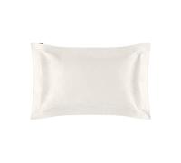 LilySilk Taie d'oreiller en Soie Naturelle 25 Momme [1 Pièce] avec Volant Plat Housse de Coussin pour Cheveux Anti-acariens Hypoallergénique Protège Oreiller Soie de Mûrier Ivoire 50x70cm