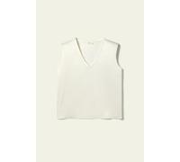 LILYSILK Top Soie Suédée Col En V Sans Manches Coupe Standard Soie 100 % Luxueuse Les Essentiels De La Garde-Robe Légèreté Luxueuse Blanc Naturel Xl