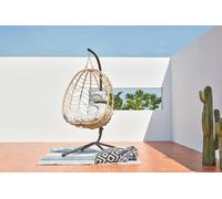 Lima - Fauteuil Suspendu Résine & Acier Beige