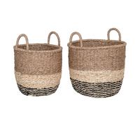 Lima panier lot de 2 pièces. herbe marine naturel, marron, noir.