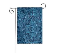 L'image binaire bleue YYHWHJDE la taille précise de ce drapeau de jardin est de 30,5 x 45,7 cm, ce qui est un rapport d'or soigneusement conçu. Il s'adapte parfaitement à la grande majorité des
