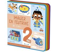 L'imagier en feutrine de mes 2 ans Livre d'éveil Livre tout-carton avec de la feutrine colorée à toucher À partir de 6 mois