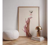 LIMAIDUO 1 pièce rétro bébé rose cocktail décoration murale art impression affiche esthétique décor chambre appartement décor (30x45cm/cadre intérieur)