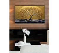 LIMAIDUO Affiche abstraite Arbre de Vie, peinture sur toile, arbre doré, décoration murale pour salon, paysage, intérieur (80x120cm/sans cadre)