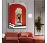 LIMAIDUO Affiche architecturale moderne, peinture sur toile géométrique abstraite, impression murale simple et atmosphérique, 50x70cm, sans cadre