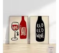 LIMAIDUO Affiche artistique tendance vintage en forme de bouteille de vin rouge pour la cuisine ou le bar (60 x 80 cm x 2 / cadre intérieur)