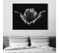 LIMAIDUO Affiche « Caring Hands » - Impression d'amour vintage en noir et blanc - Décoration murale pour chambre d'enfant (30 x 45 cm, cadre intérieur)