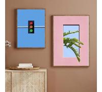 LIMAIDUO Affiche créative colorée abstraite, ciel et nuages, coin de ville, chambre à coucher, art mural, peinture sur toile, décoration d'intérieur moderne (20 x 30 cm, sans cadre)