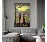LIMAIDUO Affiche de livre et de film Orgueil et Préjugés Jane Austen Art mural vintage Peinture sur toile Décoration murale 40x60cm Sans cadre