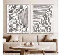 LIMAIDUO Affiche géométrique abstraite, dessin au trait, peinture sur toile, impression d'art minimaliste, tableau mural moderne, décoration intérieure (50 x 70 cm x 2 / sans cadre)