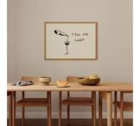 LIMAIDUO Affiche humoristique sur le vin : Décoration murale numérique horizontale pour cuisine, bar ou chariot, avec citation sur le vin (60 x 80 cm/cadre intérieur)