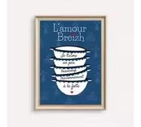 LIMAIDUO Affiche imprimée sur toile « Bol Bretagne » style bohème français moderne et rustique, décoration murale (60 x 80 cm, sans cadre)