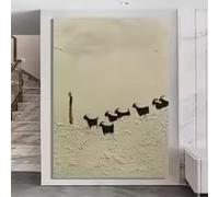 LIMAIDUO Affiche murale à thème nordique, peinture abstraite moderne, paysage de bergers, tableau sur toile, décoration pour salon (60x80cm/sans cadre)