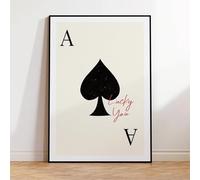 LIMAIDUO Affiche murale « Lucky You Playing Poker » sur toile, décoration d'intérieur, 20 x 30 cm, sans cadre