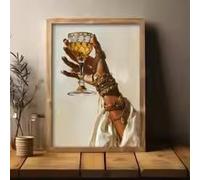 LIMAIDUO Affiche murale sur toile représentant une jeune fille africaine, élégante image d'une femme noire, décoration nordique pour chambre, salon ou couloir (20 x 30 cm/cadre intérieur)