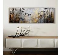 LIMAIDUO Affiche sur toile inspirée du studio de yoga zen en bambou, art Feng Shui et sérénité, décoration murale pour chambre et maison (20 x 60 cm, cadre intérieur)