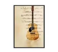 LIMAIDUO Affiche vintage d'instrument de musique, piano, impression sur toile, art mural, note de musique, décoration intérieure nordique (60x80cm/cadre intérieur)