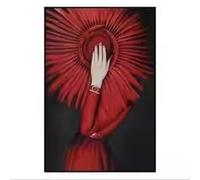 LIMAIDUO Affiches et impressions d'art, peintures sur toile, tableaux muraux pour la décoration du salon, femme abstraite moderne en robe rouge (80x120cm/cadre intérieur)