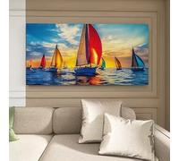 LIMAIDUO Affiches et impressions modernes : phare blanc, plage, vagues, océan, paysage marin, paysage naturel (20 x 40 cm, sans cadre)