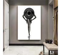 LIMAIDUO Affiches et impressions sur toile représentant une femme sexy avec un verre de vin, noir et blanc, décoration murale moderne, 70 x 120 cm, sans cadre
