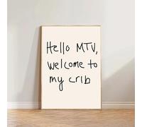 LIMAIDUO Affiches et posters esthétiques des années 70, citations de MTV « Bienvenue dans mon berceau », toile tendance du milieu du siècle (30 x 45 cm, sans cadre)