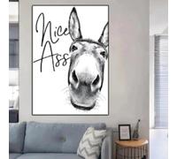 LIMAIDUO Citation de Nice Ass Drôle Vintage âne Affiche Impression Noir Blanc Art Mural Esthétique Toile Peinture Image Décor 40x60cm Sans Cadre