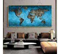 LIMAIDUO Décoration murale moderne : carte du monde, peinture sur toile, affiche et impressions, art mural sur toile, tableau pour salon, maison (30x60cm/sans cadre)